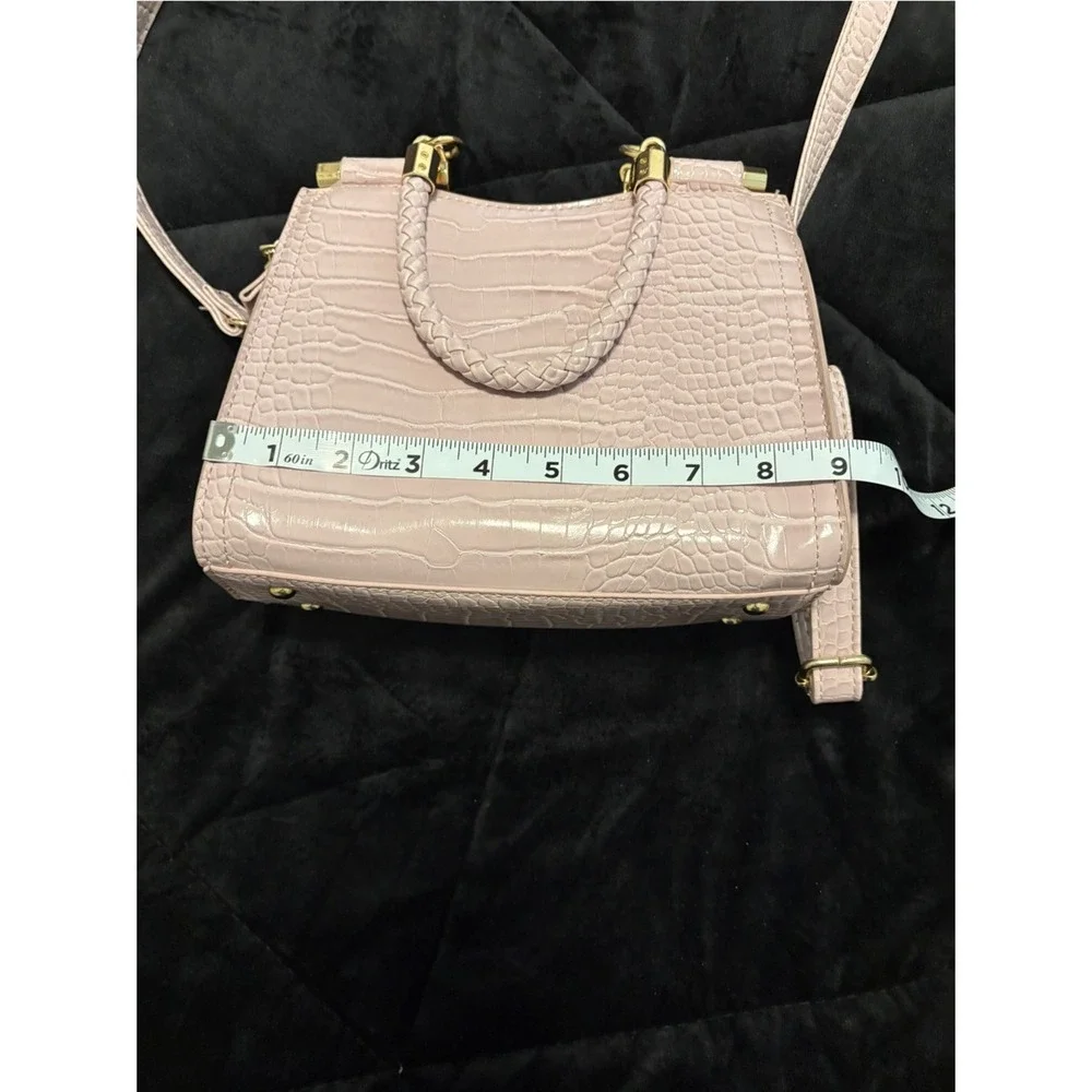 CLEARANCE-Pre-loved‎ bebe Pale Purple Croc-Embossed Top-Handle Satchel/Crossbody